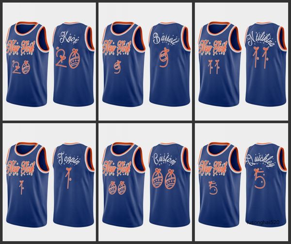 new york's knicks's men r.j. barrett kevin knox frank ntilikina immanuel quickley obi in custom blue christmas night special jerse, Black
new york's knicks's men r.j. barrett kevin knox frank ntilikina immanuel quickley obi in custom blue christmas night special jerse, Black