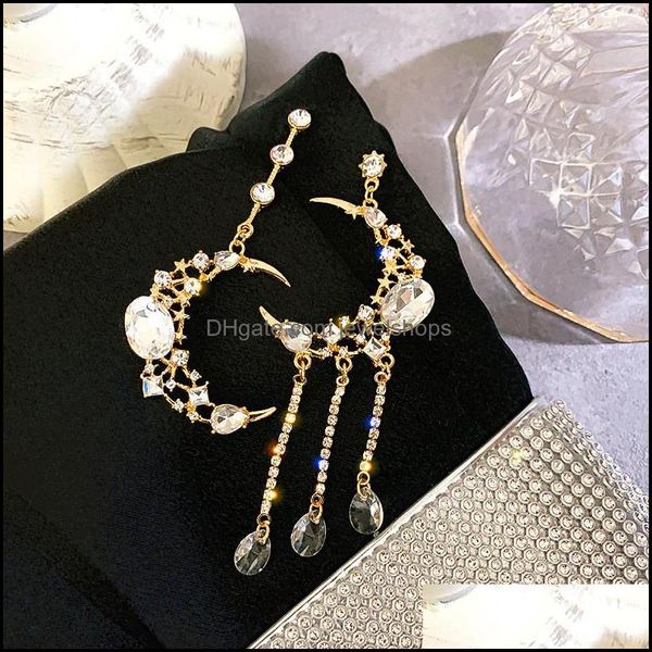 fyuan moon asymmetry crystal earrings korean style long tassel drop for women wedding jewelry gifts delivery 2021 dangle chandelier ru8dp, Silver
fyuan moon asymmetry crystal earrings korean style long tassel drop for women wedding jewelry gifts delivery 2021 dangle chandelier ru8dp, Silver