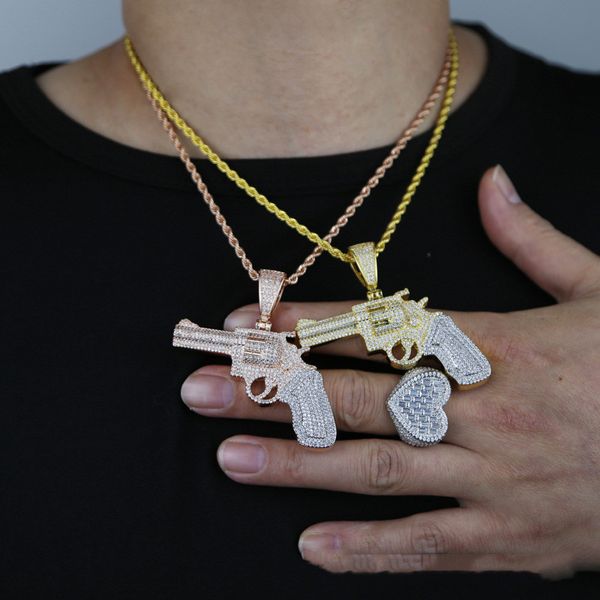 new fashhion yellow white gold plated bling cz gun pendant necklace for men women with 24inch rope chain gift, Silver
new fashhion yellow white gold plated bling cz gun pendant necklace for men women with 24inch rope chain gift, Silver
