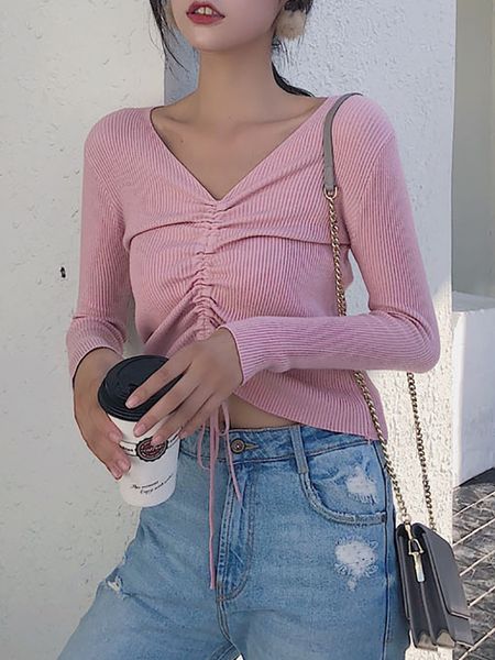 aossviao lace up knitting pullover fashion autumn winter sweater women chic pink vneck knit slim jumper pull femme 220816, White;black
aossviao lace up knitting pullover fashion autumn winter sweater women chic pink vneck knit slim jumper pull femme 220816, White;black