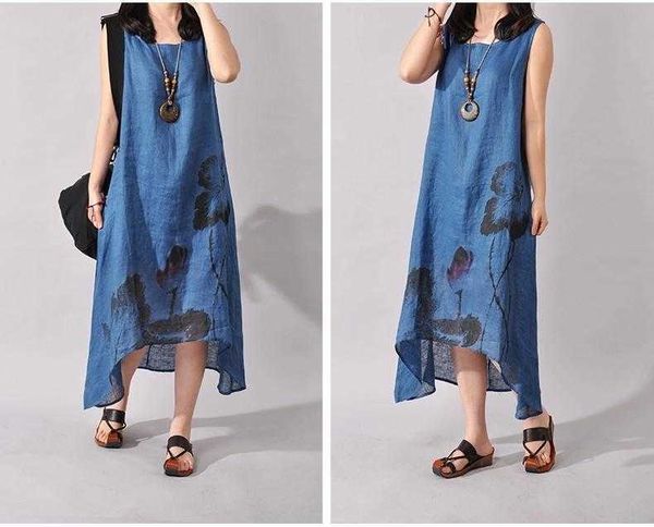 2022 women plus size loose dresses linen o-neck summer without sleeves vintage style flower printed long dress in drag, Black;gray
2022 women plus size loose dresses linen o-neck summer without sleeves vintage style flower printed long dress in drag, Black;gray