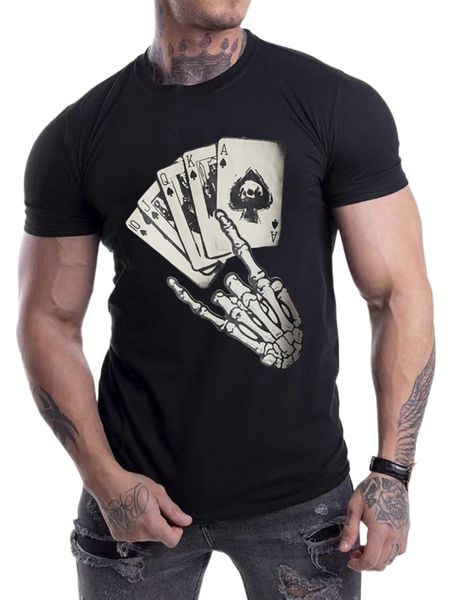 men skeleton hand & playing card print tee o2ii#, White;black
men skeleton hand & playing card print tee o2ii#, White;black