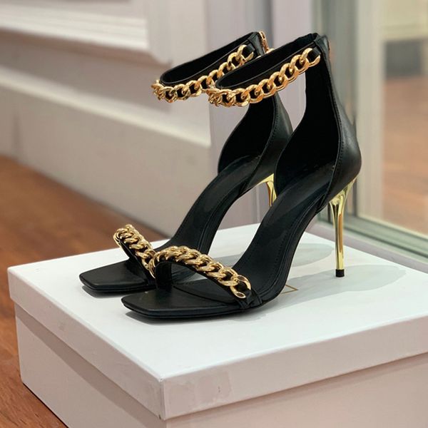 luxury high heel sandals brand gold chain women metal thin heel ankle strap slides female pearl decor sandals for woman mujer, Black
luxury high heel sandals brand gold chain women metal thin heel ankle strap slides female pearl decor sandals for woman mujer, Black