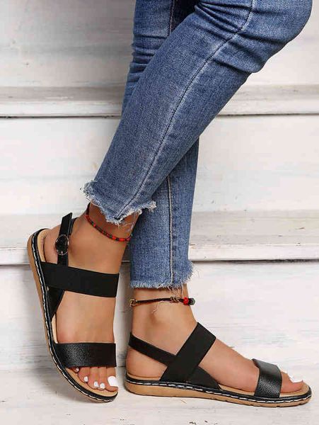 fashion sandals 2022 summer new women's large elastic belt leisure beach sandals, Black
fashion sandals 2022 summer new women's large elastic belt leisure beach sandals, Black