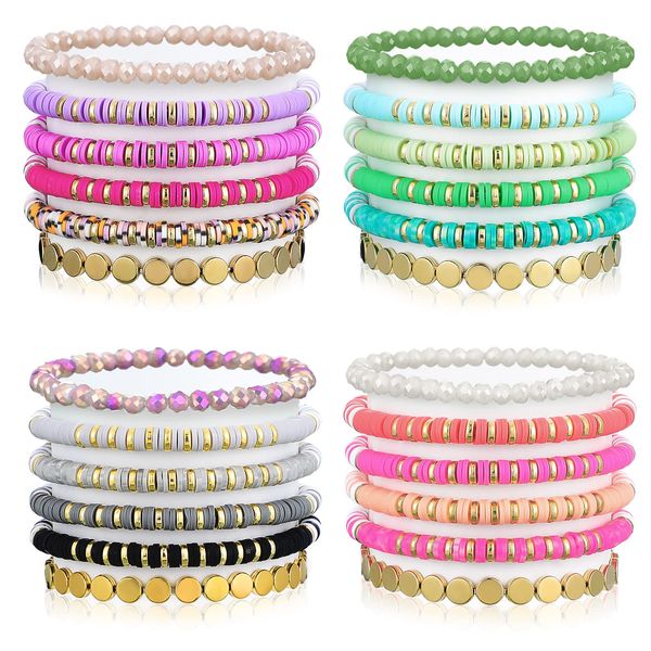 link chain 4 set heishi surfer bracelets colorf preppy happy smile evil eye b amwna, Black
link chain 4 set heishi surfer bracelets colorf preppy happy smile evil eye b amwna, Black