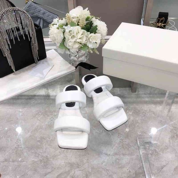 leather slippers summer women's shoes outdoor slippers slide open end, Black