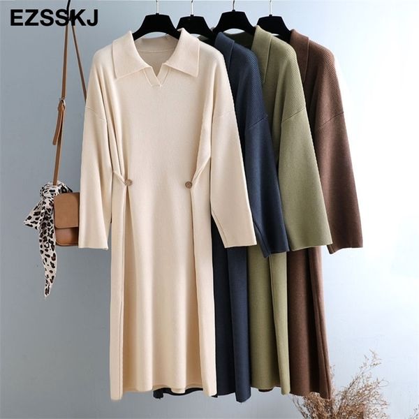autumn winter thick straight turndown collar knit women long female chic sweater elegant dress 201008, White;black
autumn winter thick straight turndown collar knit women long female chic sweater elegant dress 201008, White;black