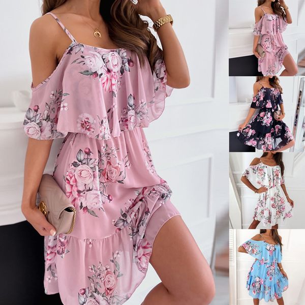 summer dres ruffles chiffon beach floral print dress strap fashion party elegant dresses for women 220520, Black;gray
summer dres ruffles chiffon beach floral print dress strap fashion party elegant dresses for women 220520, Black;gray