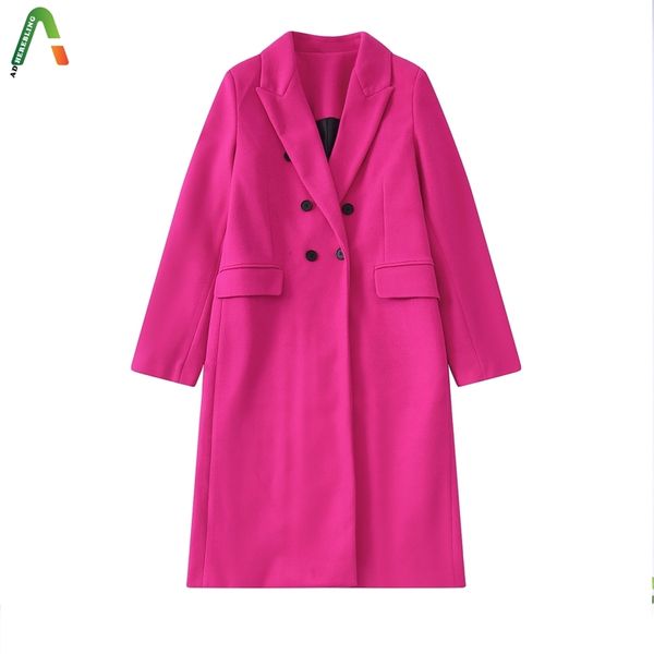women's wool blends adherebling autumn women pink ol style overcoats traf double breasted blended casual windbreaker female longline ja, Black
women's wool blends adherebling autumn women pink ol style overcoats traf double breasted blended casual windbreaker female longline ja, Black
