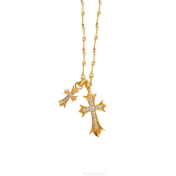 original design chrome necklace double cross female light luxury minority high-level accessories girl collarbone chain designer hearts ch, Silver
original design chrome necklace double cross female light luxury minority high-level accessories girl collarbone chain designer hearts ch, Silver