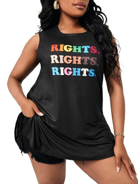 plus letter graphic tank 18kt#, Black 
plus letter graphic tank 18kt#, Black