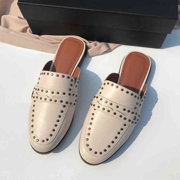 slippers summer sheepskin rivet bag toe half trailer flat sandals casual lazy women wear muller shoes outside 0v7i, Black
slippers summer sheepskin rivet bag toe half trailer flat sandals casual lazy women wear muller shoes outside 0v7i, Black