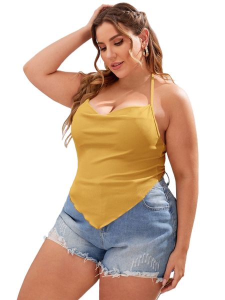 plus draped collar bandana halter 46kk#, Black
plus draped collar bandana halter 46kk#, Black