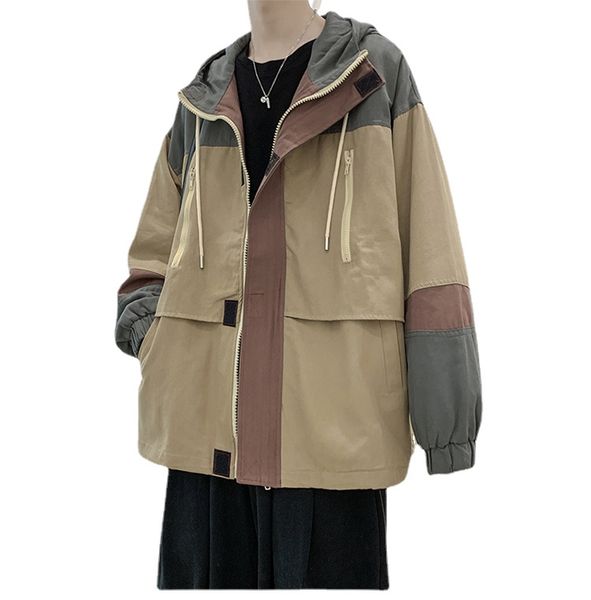 men patchwork winter jackets korean japanese style winter army green windbreaker streetwear khaki hoooded casual coats, Black;brown
men patchwork winter jackets korean japanese style winter army green windbreaker streetwear khaki hoooded casual coats, Black;brown