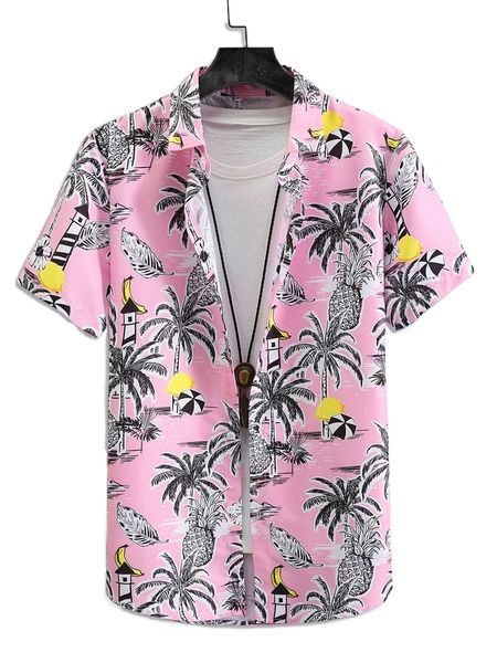 romwe guys tropical print shirt without tee a8mo#, White;black 
romwe guys tropical print shirt without tee a8mo#, White;black