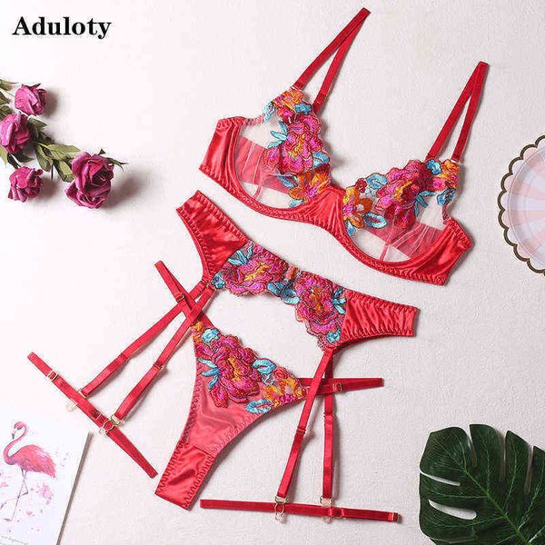 nxy set women' lingerie lace embroidered underwire bra garter thong thin mesh see through erotic underwear 0216, Red;black
nxy set women' lingerie lace embroidered underwire bra garter thong thin mesh see through erotic underwear 0216, Red;black