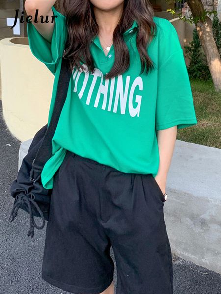 jielur fashion polo collar womens tshirt short sleeve korean basic letter print summer leisure white tshirt female mxl 220615
jielur fashion polo collar womens tshirt short sleeve korean basic letter print summer leisure white tshirt female mxl 220615