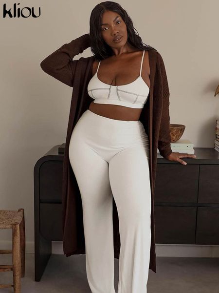 concise knitted two piece set women skinny patchwork camisole crop +solid casual pants matching female workout outfits, White
concise knitted two piece set women skinny patchwork camisole crop +solid casual pants matching female workout outfits, White