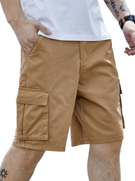 men flap pocket denim shorts 14b2#, White;black
