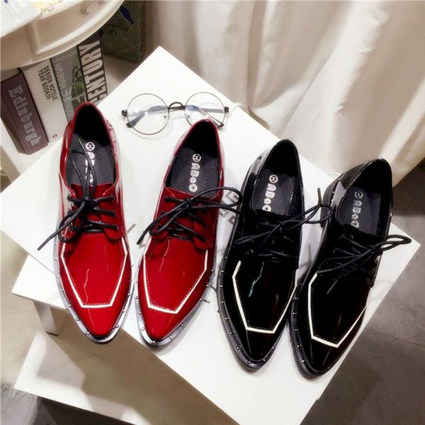 british style pointed toe women shoes mid-heel deep-mouth heels all-match lace-up patent leather pumps thick heels spring autumn, Black
british style pointed toe women shoes mid-heel deep-mouth heels all-match lace-up patent leather pumps thick heels spring autumn, Black