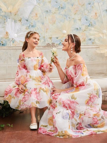 1pc floral print off shoulder lantern sleeve ruffle hem dress without belt 70hi#, Black;gray
1pc floral print off shoulder lantern sleeve ruffle hem dress without belt 70hi#, Black;gray