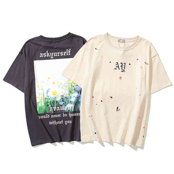 sleeve t-shirt oil painting print trend unique design graphic men short sleeves clothes, White;black
sleeve t-shirt oil painting print trend unique design graphic men short sleeves clothes, White;black