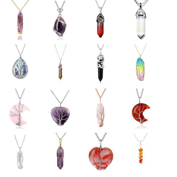 pendant necklaces fl wire wrapped energy healing crystal gemstone necklace 18 amyjc, Silver
pendant necklaces fl wire wrapped energy healing crystal gemstone necklace 18 amyjc, Silver