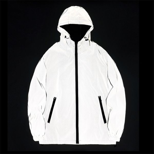 night reflective jackets double fabric windbreaker hooded jacket men hip hop dancer singer waterproof zipper coats outwear 220803, Black;brown
night reflective jackets double fabric windbreaker hooded jacket men hip hop dancer singer waterproof zipper coats outwear 220803, Black;brown