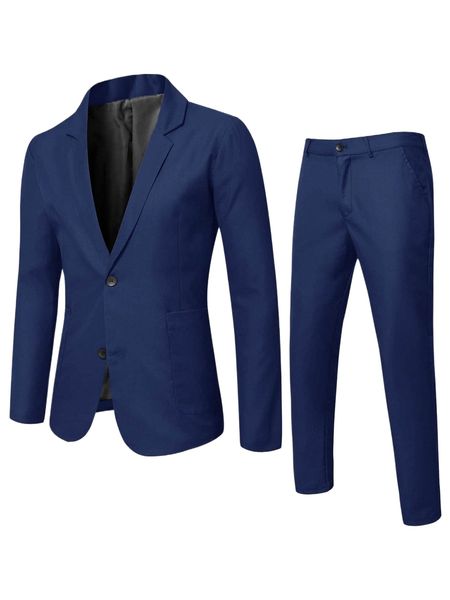 men single breasted patched pocket blazer & tailored pants g53j#, White;black
men single breasted patched pocket blazer & tailored pants g53j#, White;black