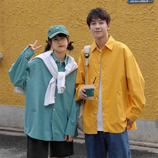 spring new korean fashion mens shirts buttondown loose oversize cotton long sleeve white black yellow shirt couples clothing 210412
spring new korean fashion mens shirts buttondown loose oversize cotton long sleeve white black yellow shirt couples clothing 210412