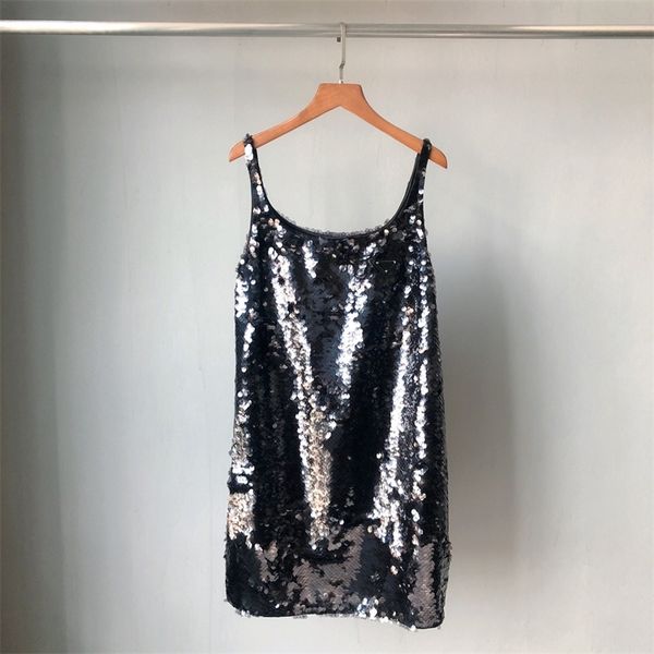 spring and summer loose casual dress fashionable temperament heavy industry suspender womens sequin vest skirt 220608, Black;gray
spring and summer loose casual dress fashionable temperament heavy industry suspender womens sequin vest skirt 220608, Black;gray
