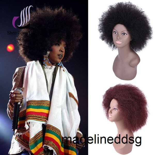 women's fluffy differentiation slender curly short curly head cover explosive head wig 4ipz, Black
women's fluffy differentiation slender curly short curly head cover explosive head wig 4ipz, Black