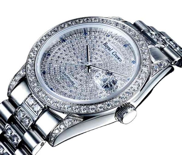 luxury cz diamond stainls steel back elegant white gold men chronograph japan quartz movement watch, Slivery;brown
luxury cz diamond stainls steel back elegant white gold men chronograph japan quartz movement watch, Slivery;brown