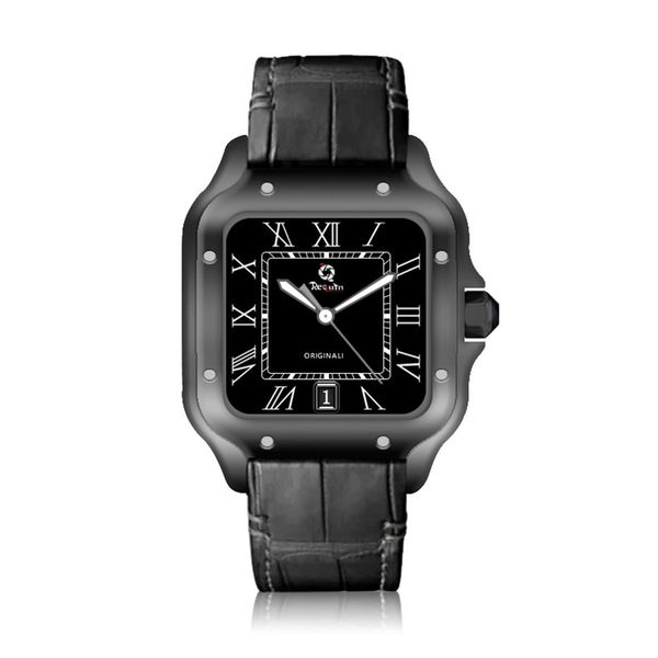 men's automatic mechanical watch requin santo black stainless steel case leather strap w2sa three-hand calendar sapphire dial298d, Slivery;brown
men's automatic mechanical watch requin santo black stainless steel case leather strap w2sa three-hand calendar sapphire dial298d, Slivery;brown