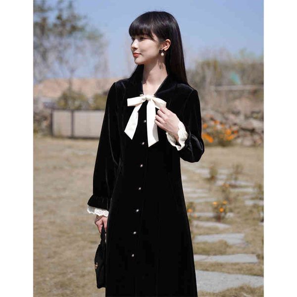 casual dresses women's black velvet dress women's autumn and winter bow french hepburn skirt 7frn, Black;gray
casual dresses women's black velvet dress women's autumn and winter bow french hepburn skirt 7frn, Black;gray