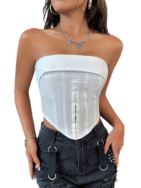 one shoulder asymmetrical hem shirred back tube m8wv#, White
one shoulder asymmetrical hem shirred back tube m8wv#, White