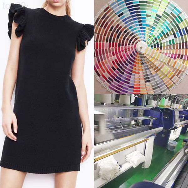 women's knits & tees designer clothing small batch picture printing version lotus leaf sleeve round neck short knitted dress women', White
women's knits & tees designer clothing small batch picture printing version lotus leaf sleeve round neck short knitted dress women', White