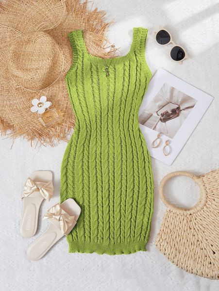 cable knit tank sweater dress p1nf#, White;black 
cable knit tank sweater dress p1nf#, White;black
