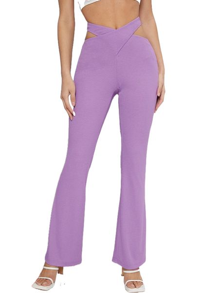 cut out bootcut leg pants 68ux#, Black;white
cut out bootcut leg pants 68ux#, Black;white