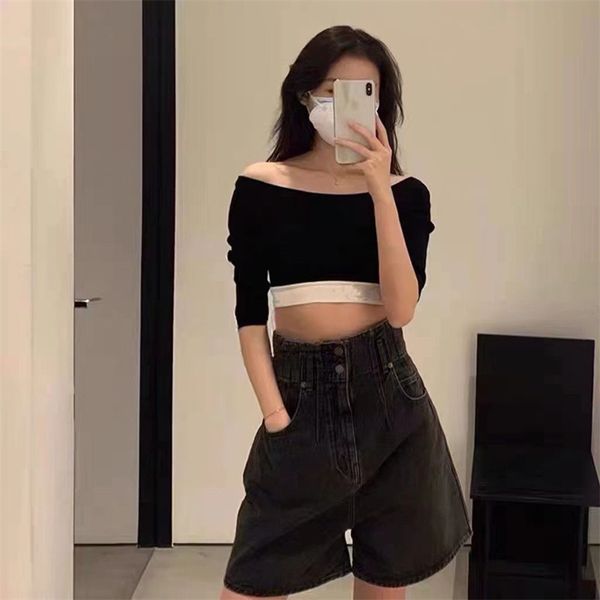 women's sweaters crop 7 minutes sleeve shirts blouse tall waist shows navel short in black color, White;black
women's sweaters crop 7 minutes sleeve shirts blouse tall waist shows navel short in black color, White;black