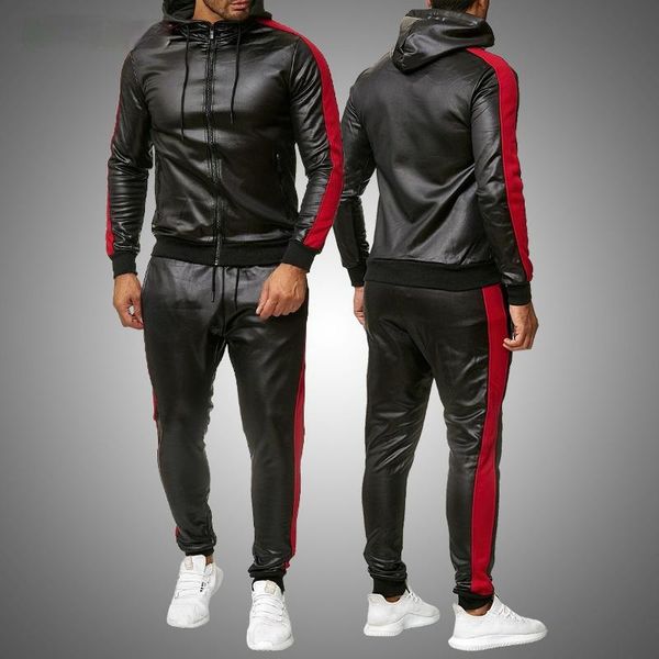 men's tracksuits men's tracksuits pu leather men tracksuit hooded set casual 2 pieces faux jacket+pants 2022 motorcycle sports sui, Gray
men's tracksuits men's tracksuits pu leather men tracksuit hooded set casual 2 pieces faux jacket+pants 2022 motorcycle sports sui, Gray