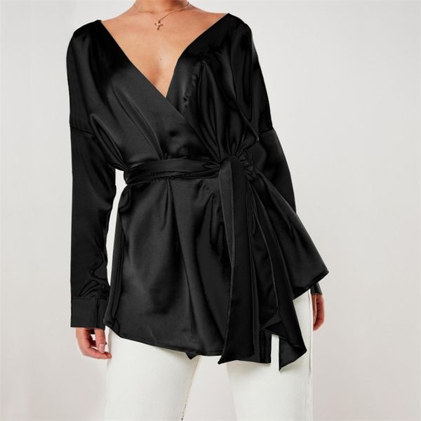 elegant satin women blouse v-neck long sleeve spring autumn office lady shirt with belt plus size 210226, Black;gray
elegant satin women blouse v-neck long sleeve spring autumn office lady shirt with belt plus size 210226, Black;gray