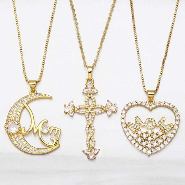 2022 mother's day jewelry necklace creative diamond mom letters heart moon crucifix shape pendant fashion ladies girls party necklaces, Red;brown
2022 mother's day jewelry necklace creative diamond mom letters heart moon crucifix shape pendant fashion ladies girls party necklaces, Red;brown