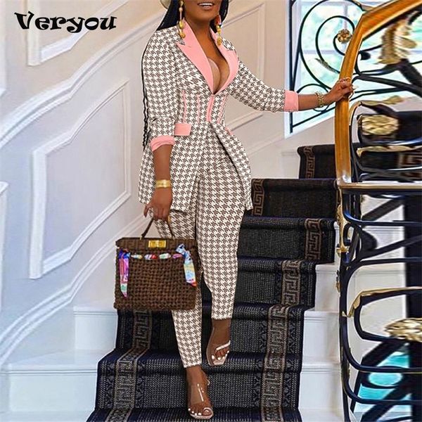 women pants suit houndstooth print hidden breasted blazers pencil pants two 2 piece sets office lady fashion outfits autumn 220722, White
women pants suit houndstooth print hidden breasted blazers pencil pants two 2 piece sets office lady fashion outfits autumn 220722, White