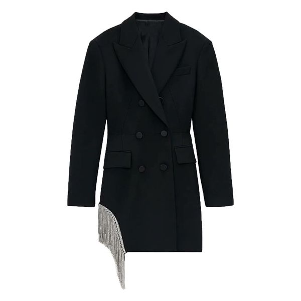 women arrivals spring design elegant luxury diamond decoration double breasted blazer style dress vintage dresses 220318, Black;gray
women arrivals spring design elegant luxury diamond decoration double breasted blazer style dress vintage dresses 220318, Black;gray