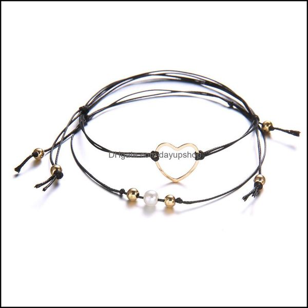 charm bracelets jewelry 2 pcs/set womens black sier simple heart pearl beaded woven leather bracelet set temperament beac dhzhu, Golden;silver
charm bracelets jewelry 2 pcs/set womens black sier simple heart pearl beaded woven leather bracelet set temperament beac dhzhu, Golden;silver