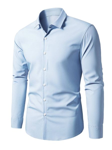 men button front solid shirt 85ho#, White;black