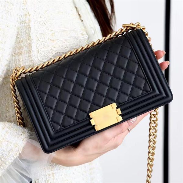 original quality caviar shoulder handbag a67086 classic sheepskin designer boy flap bag 25cm fashion cover evening bags lady cross175a, Black
original quality caviar shoulder handbag a67086 classic sheepskin designer boy flap bag 25cm fashion cover evening bags lady cross175a, Black
