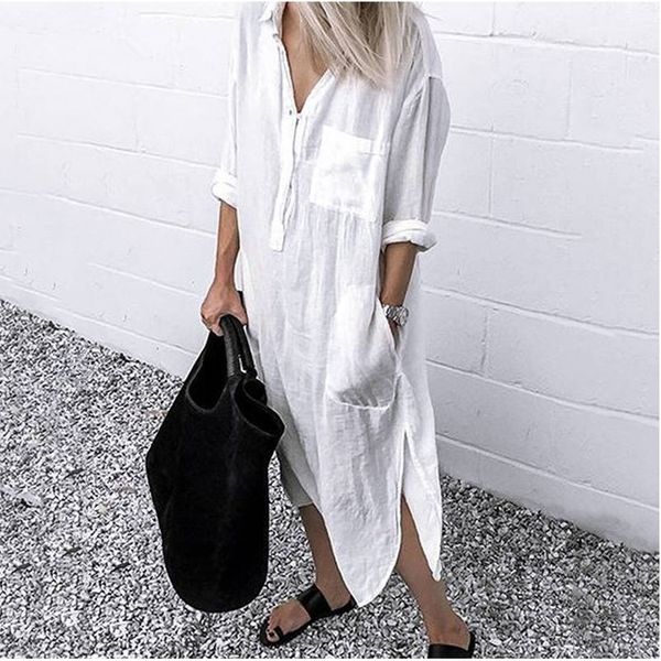 women shirt dress spring summer lapel button long sleeve side split dresses elegant solid work office vestidos female tunic robe 220628, Black;gray
women shirt dress spring summer lapel button long sleeve side split dresses elegant solid work office vestidos female tunic robe 220628, Black;gray