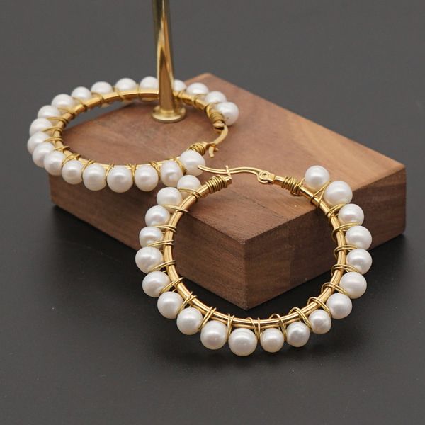 go2boho freshwater pearl hoop earrings for women earring big stainless steel golden circle ear ring beach pearls jewelry 220718, Golden;silver
go2boho freshwater pearl hoop earrings for women earring big stainless steel golden circle ear ring beach pearls jewelry 220718, Golden;silver